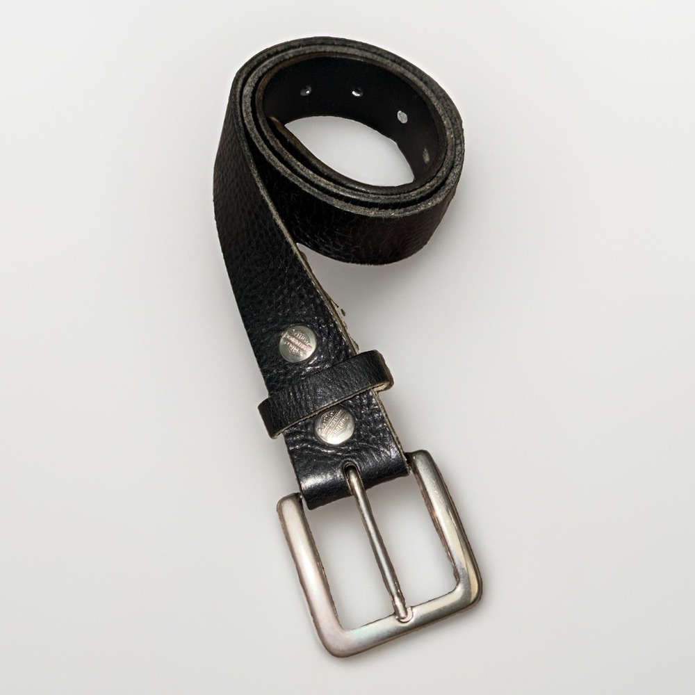 Harley-Davidson Black Biker Motorcycle Leather Belt Men's Size 30